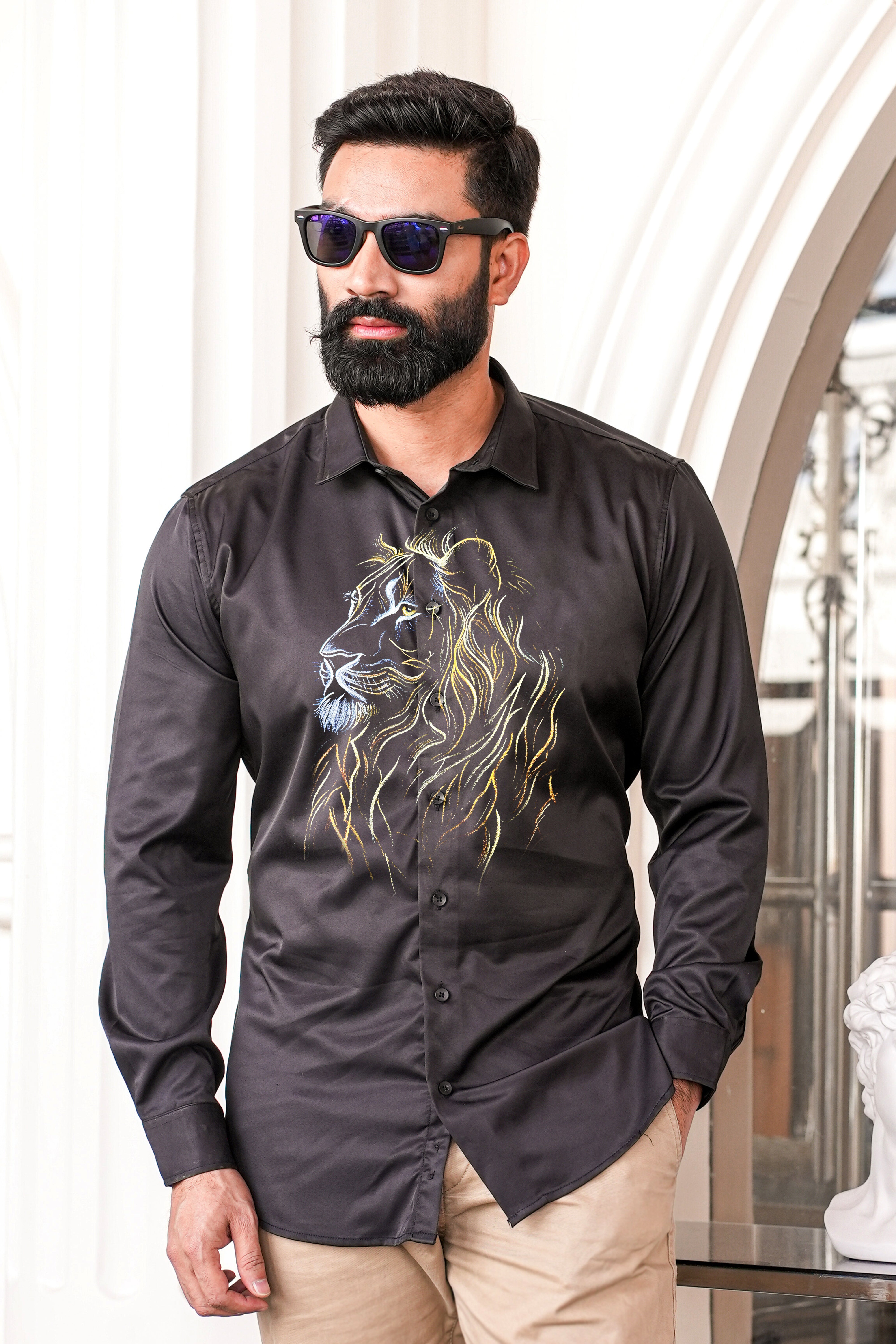 Fierce Lion Handpainted Shirt