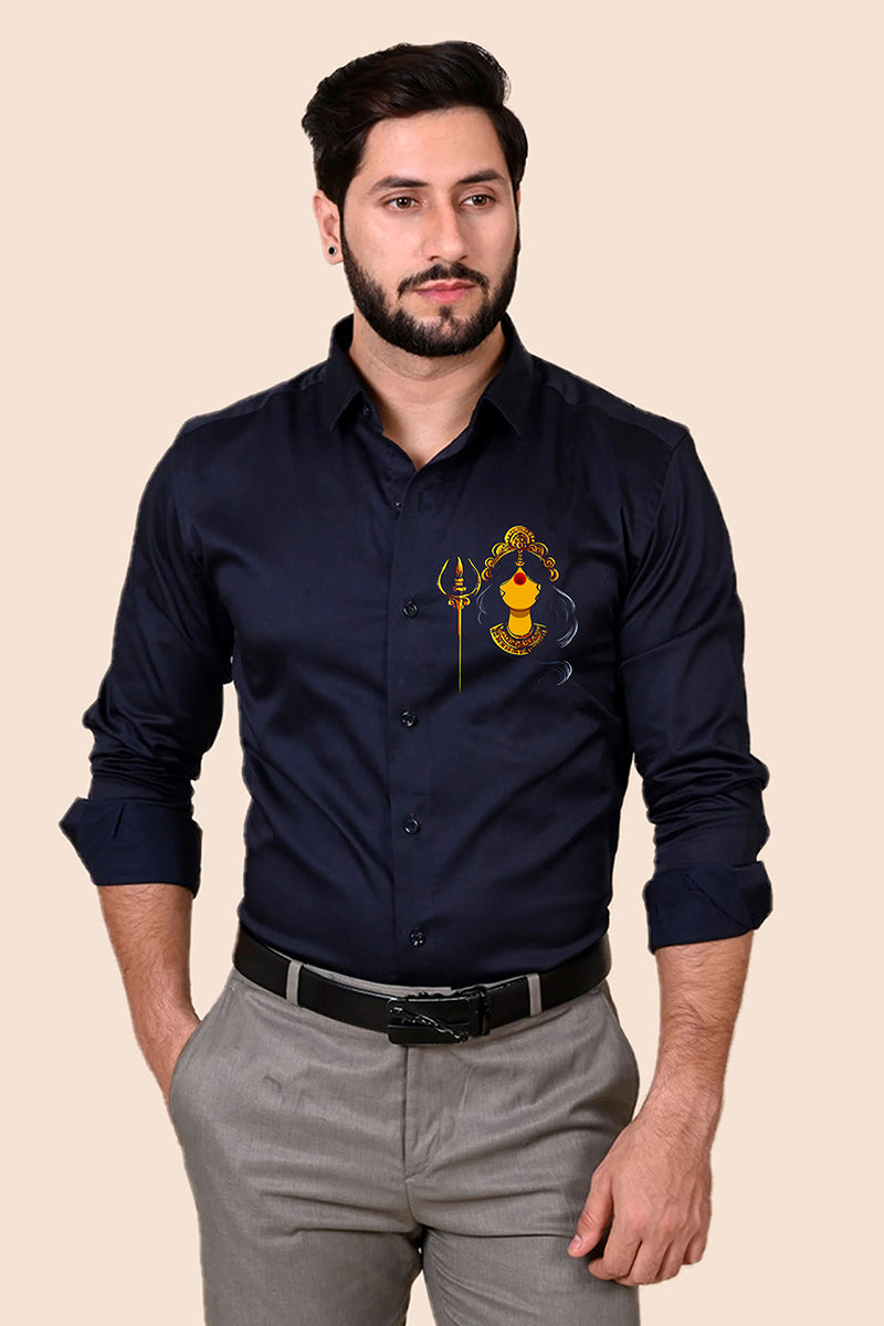 Shakti Navy Handpainted Shirt