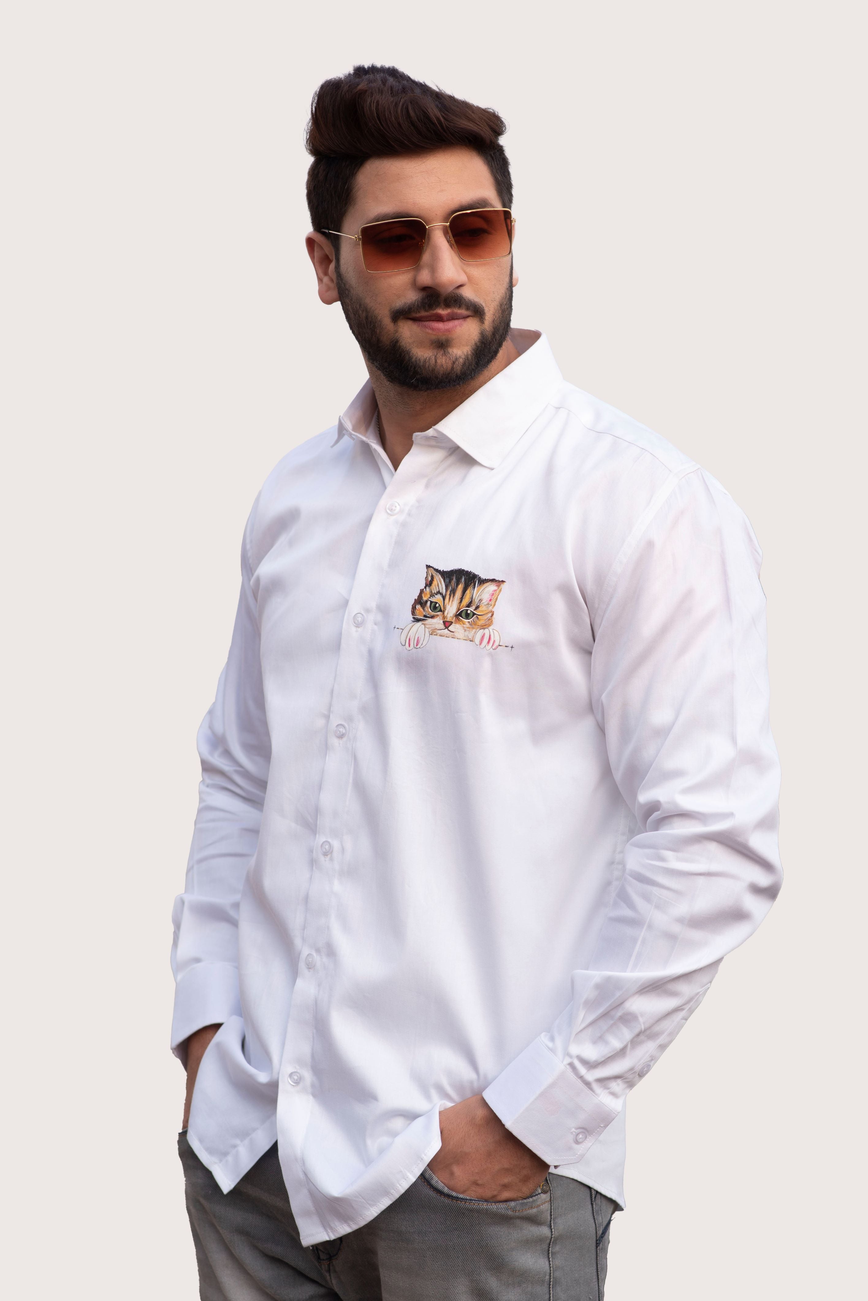 Kitty Cat Handpainted Shirt