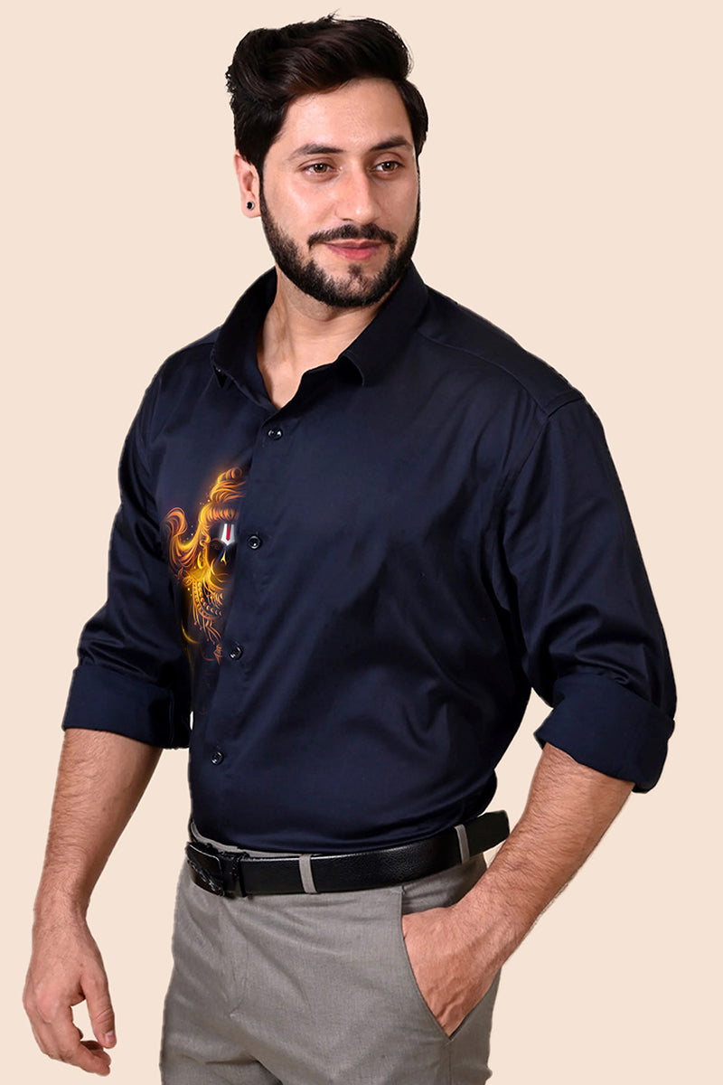 Maruti Navy Handpainted Shirt