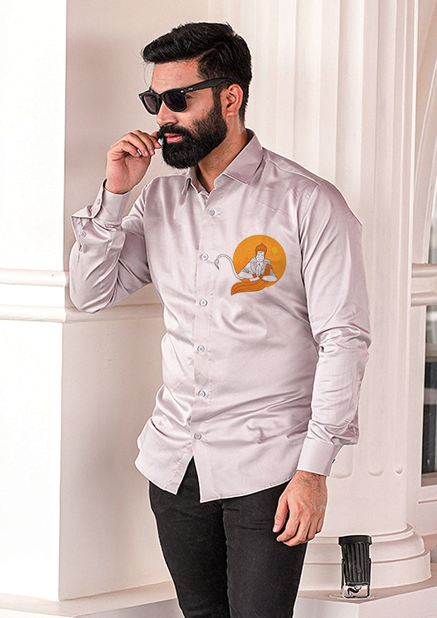 Sankat Mochan Grey Handpainted Shirt