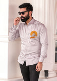 Sankat Mochan Grey Handpainted Shirt