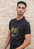 Royal Tiger Handpainted Polo T-shirt