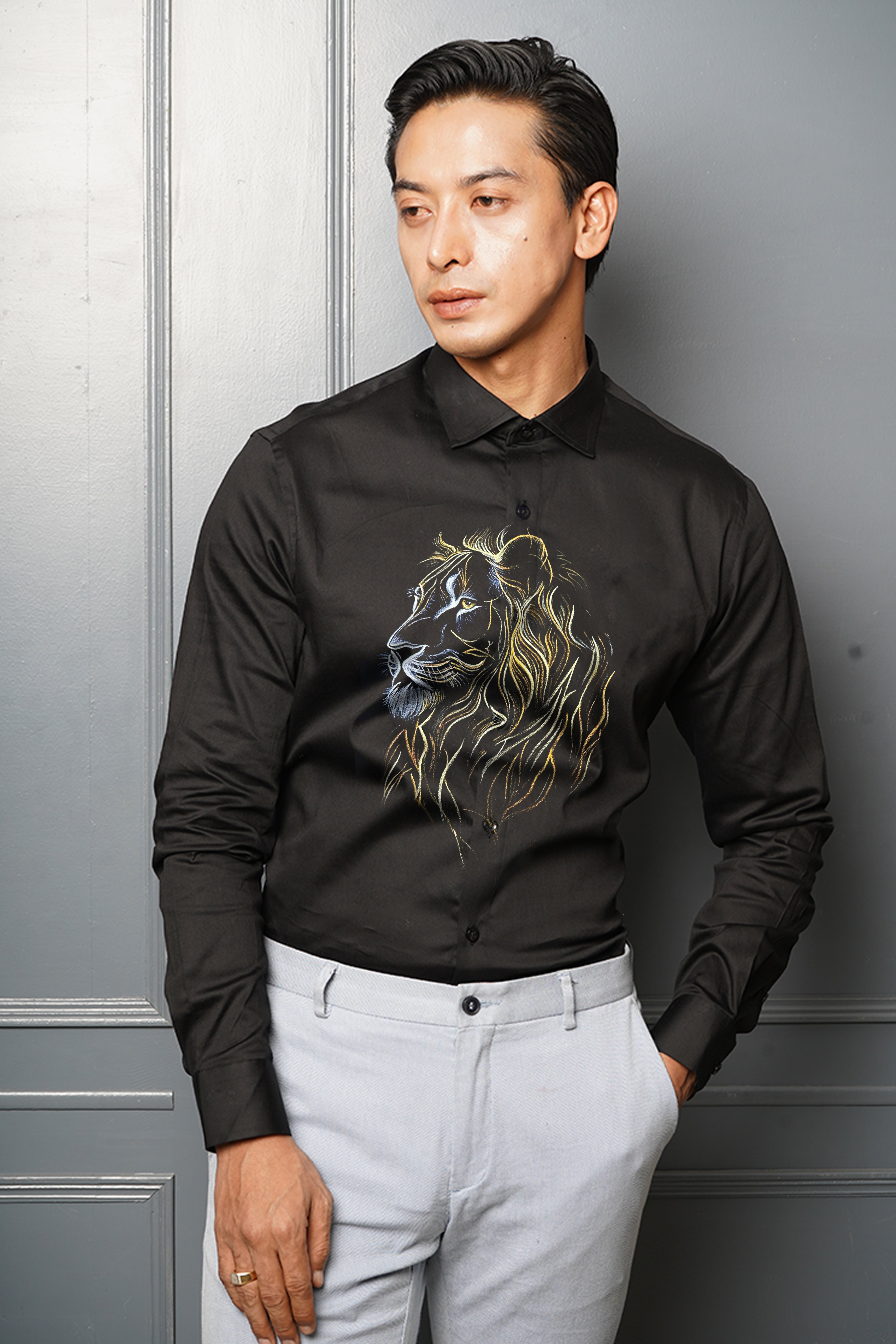Fierce Lion Handpainted Shirt