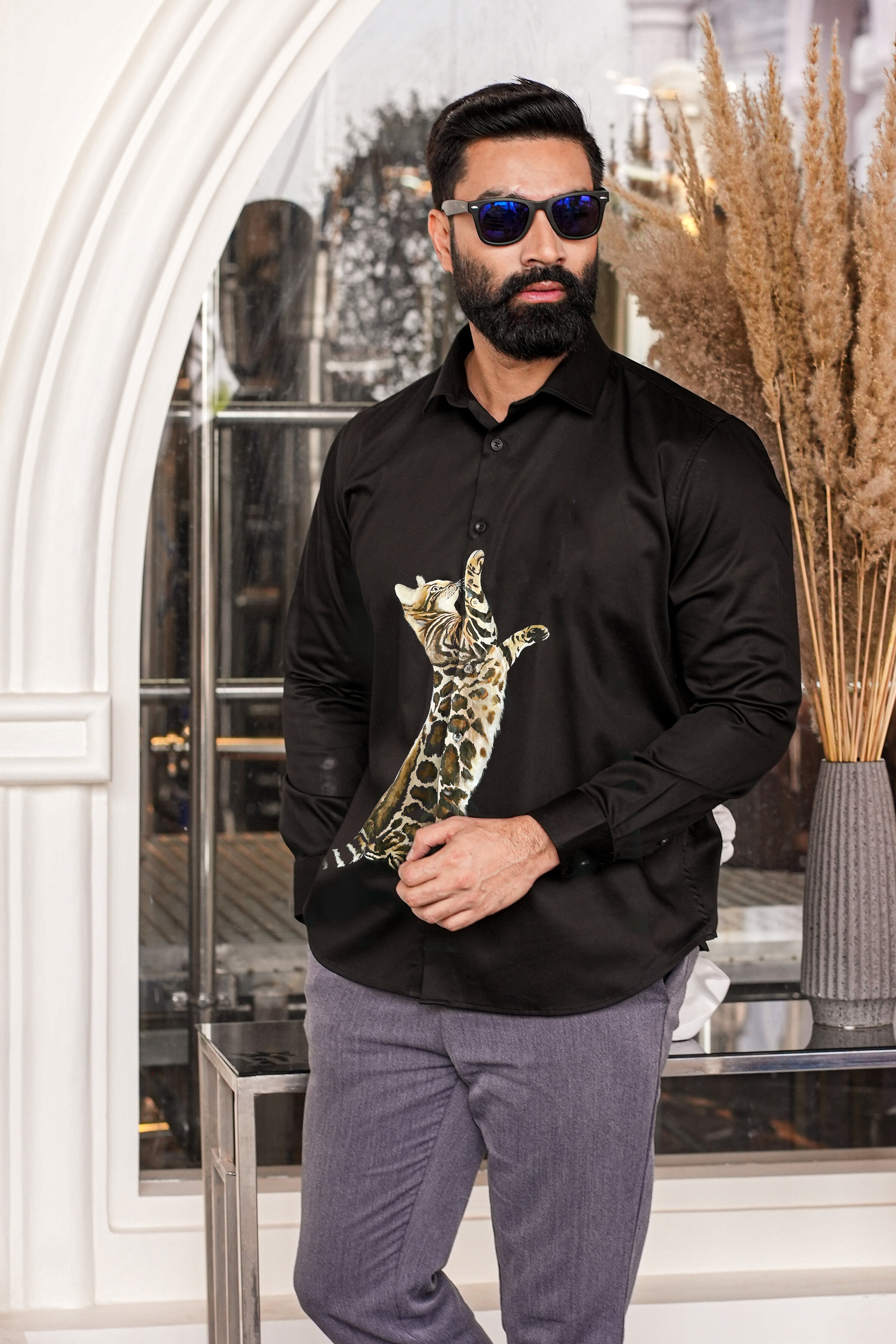 Wild Cat Handpainted Shirt