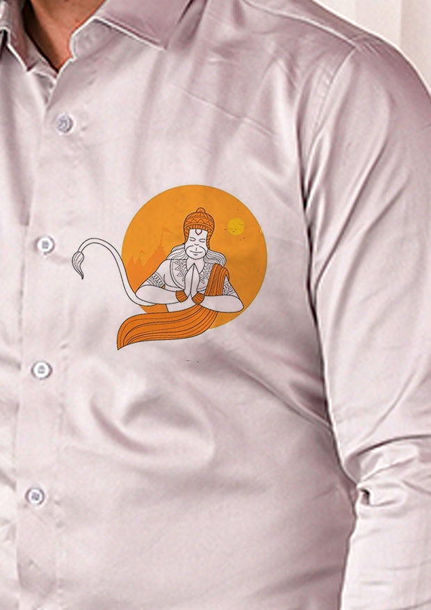Sankat Mochan Grey Handpainted Shirt
