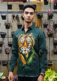 Tiger In The Wild Handpainted Shirt