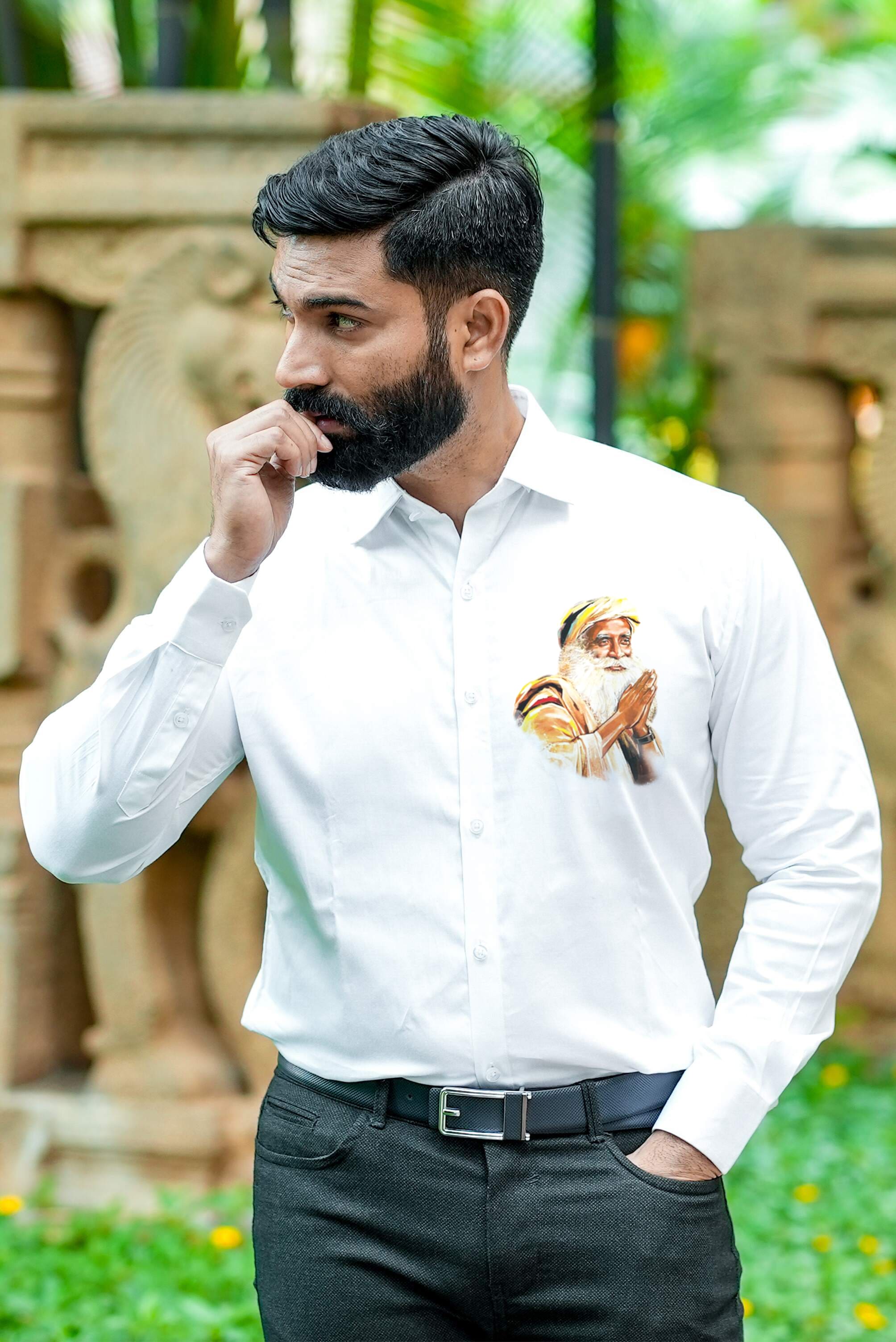 Sadhguru Handpainted Cotton Shirt