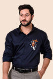Kesari Nandan Navy Handpainted Shirt