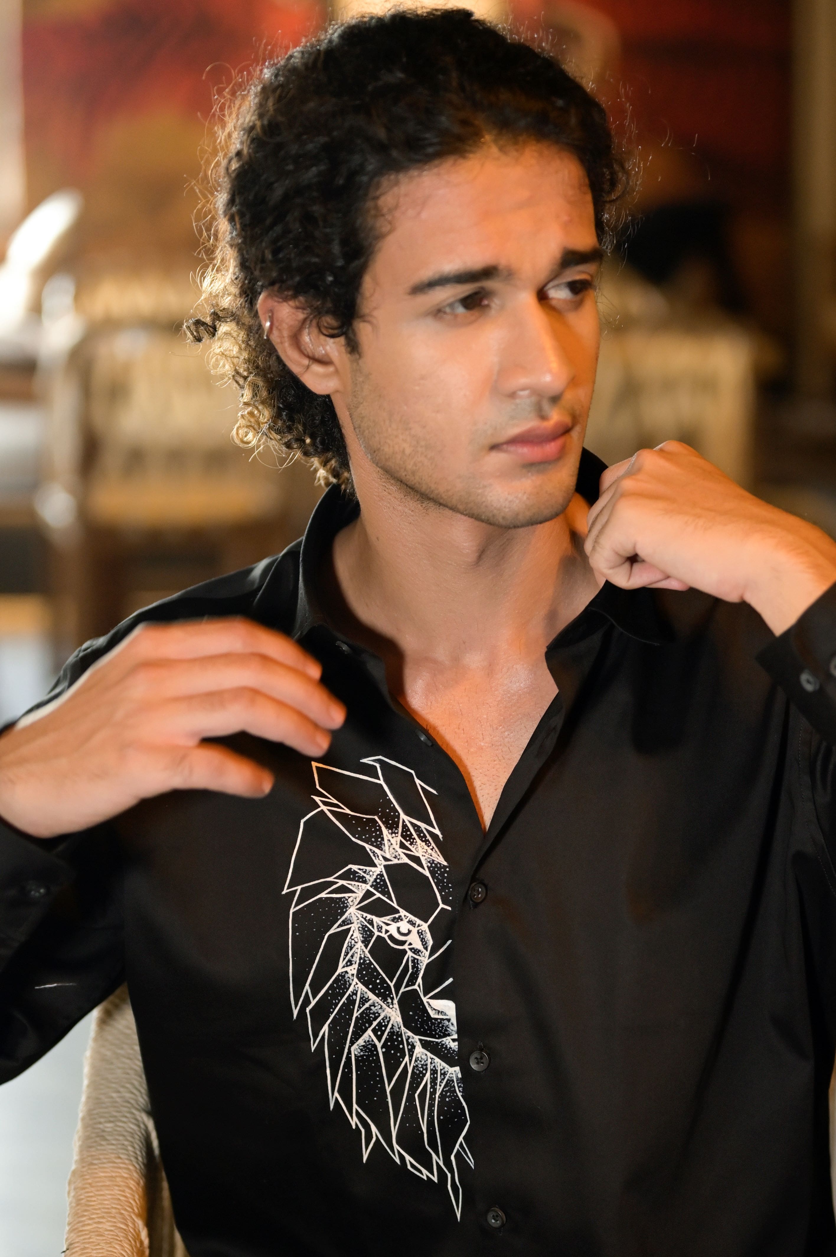 Lion On The Edge Handpainted Shirt