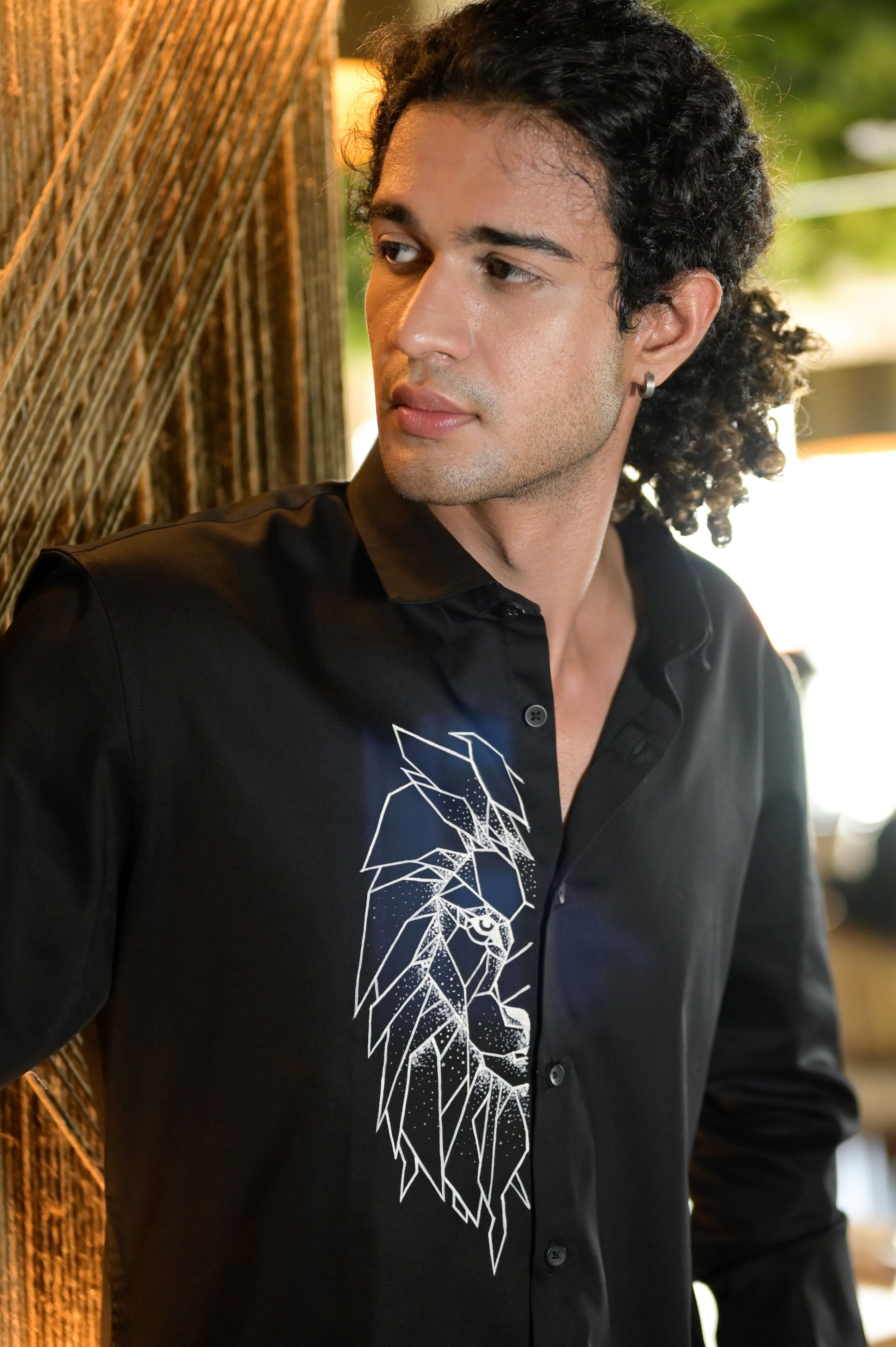 Lion On The Edge Handpainted Shirt