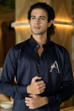 Onyx Navy Handpainted Shirt