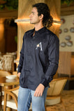 Onyx Navy Handpainted Shirt