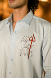 Namah Shivay Light Blue Handpainted Shirt
