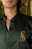 Floral Olive Handpainted Shirt