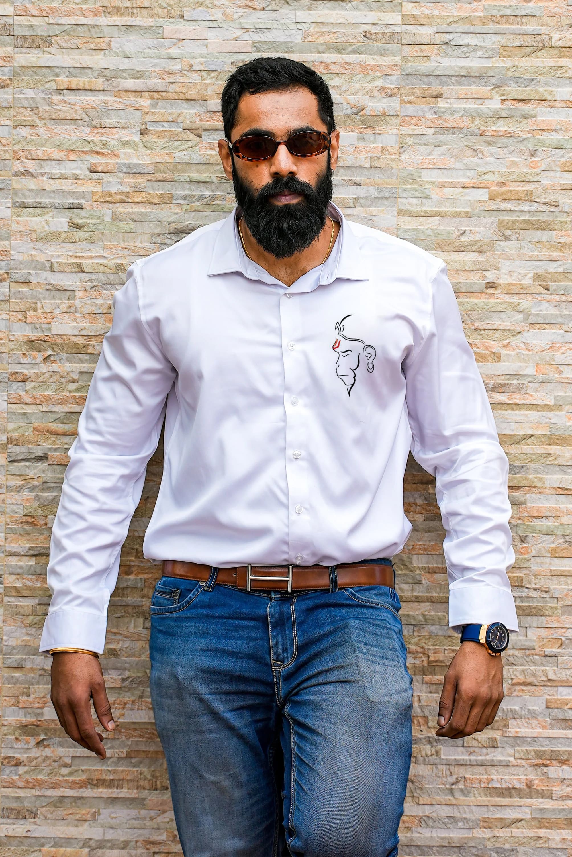 Hanuman Ji Handpainted Shirt
