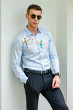 Robin Light Blue Handpainted Shirt