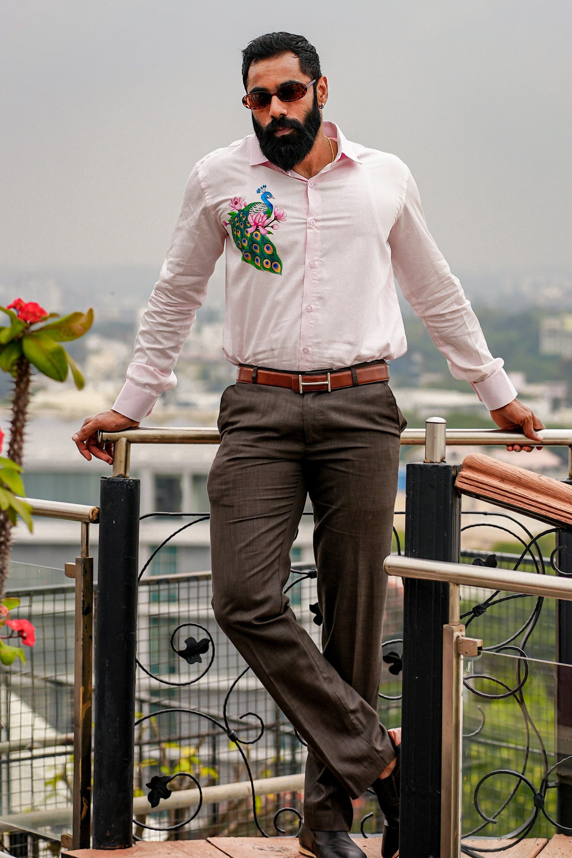 Mayur Pink Handpainted Shirt