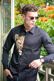 Cubic Cheetah Handpainted Shirt