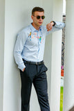 Robin Light Blue Handpainted Shirt