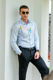 Robin Light Blue Handpainted Shirt