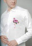 Blooming Flamingo Handpainted Shirt