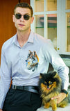 Tribal Wolf Grey Handpainted Shirt