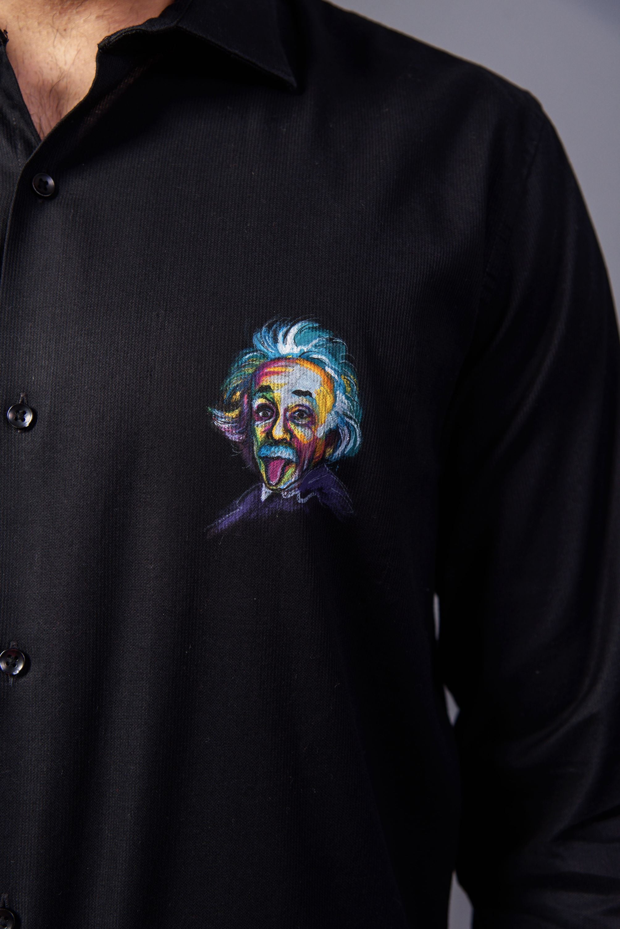 Einstein White Handpainted Shirt