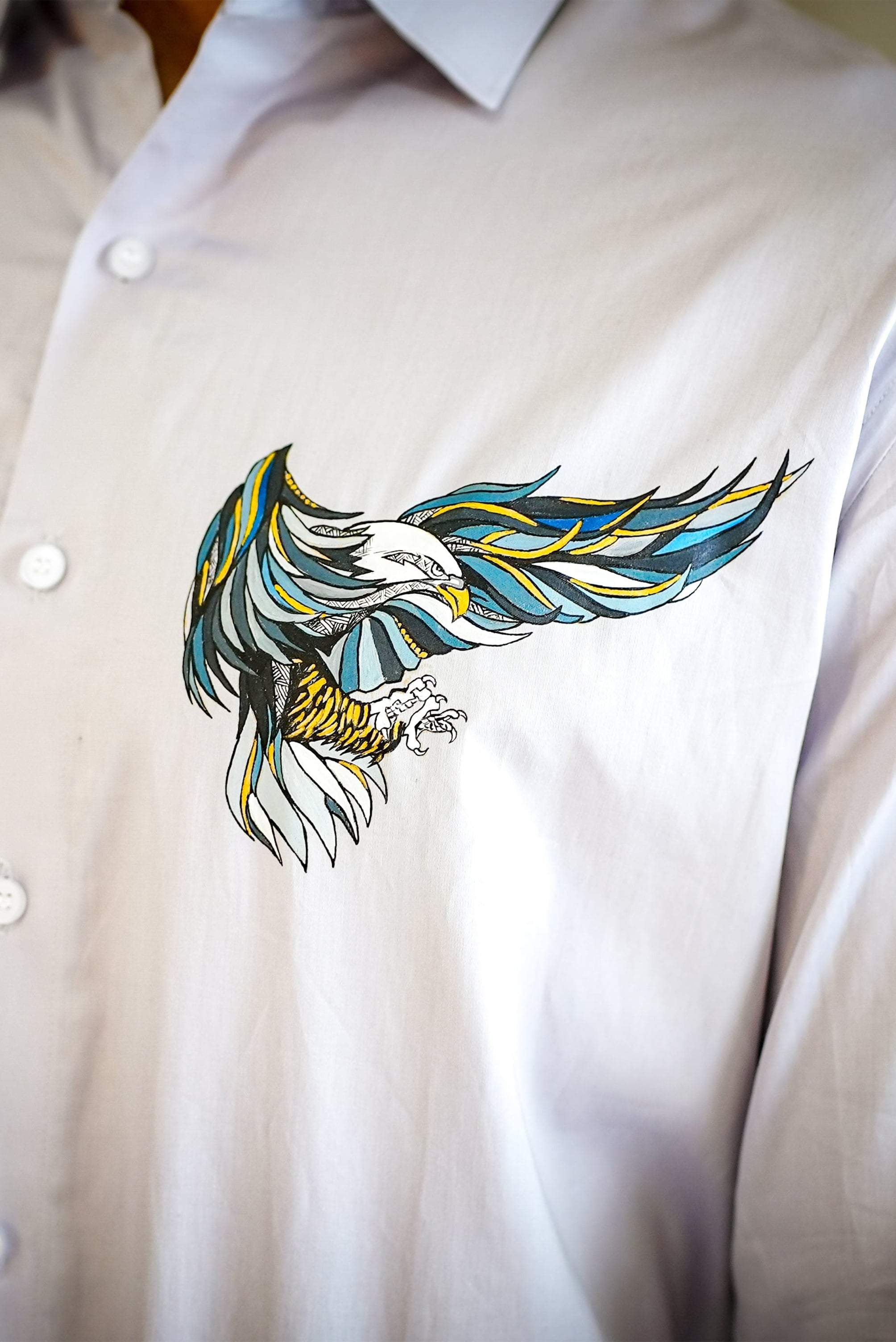 King Of The Skies Grey Handpainted Shirt