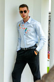 Robin Light Blue Handpainted Shirt