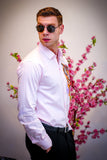 Prowling Tiger Pink Handpainted Shirt