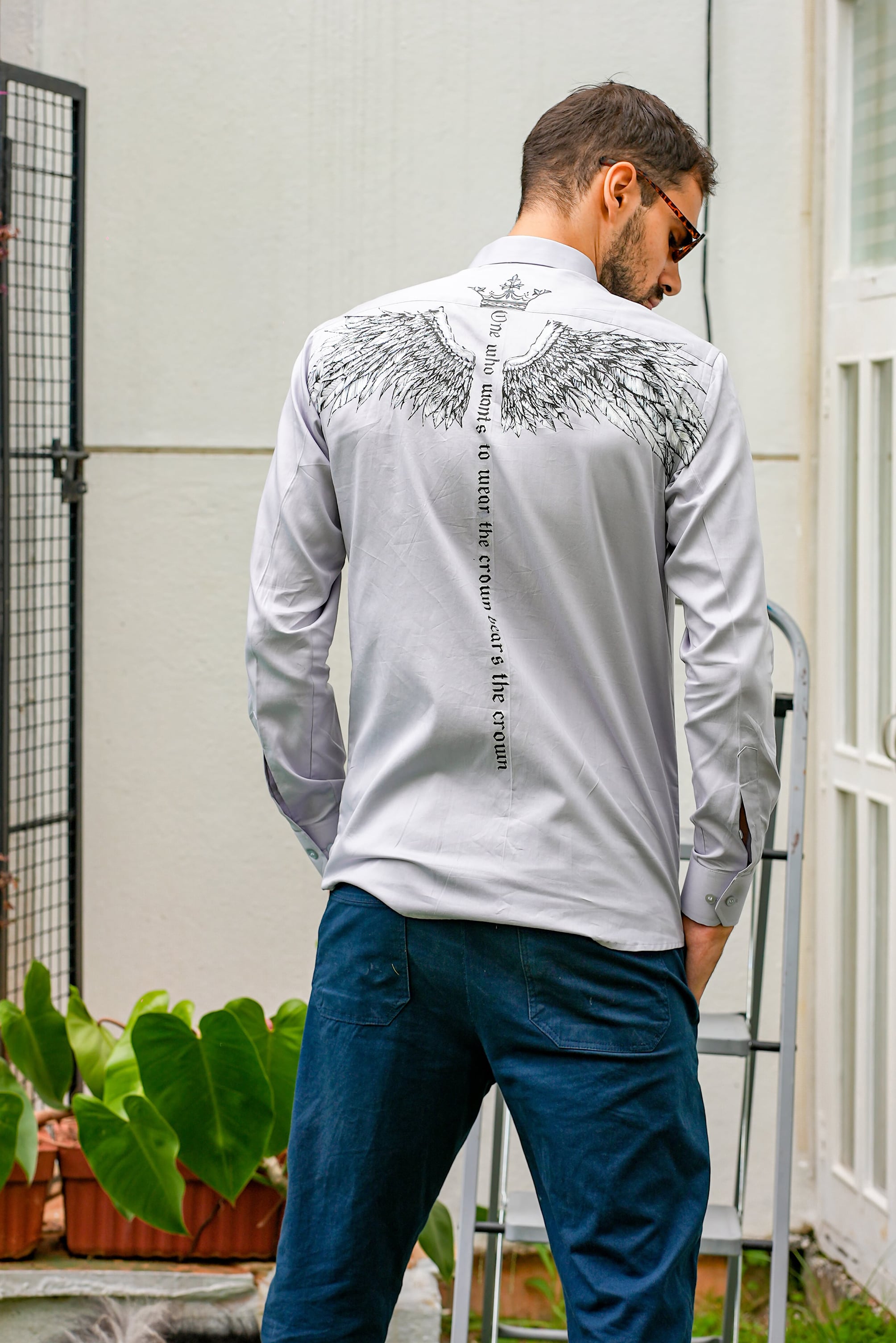 The Emperor Grey Handpainted Shirt