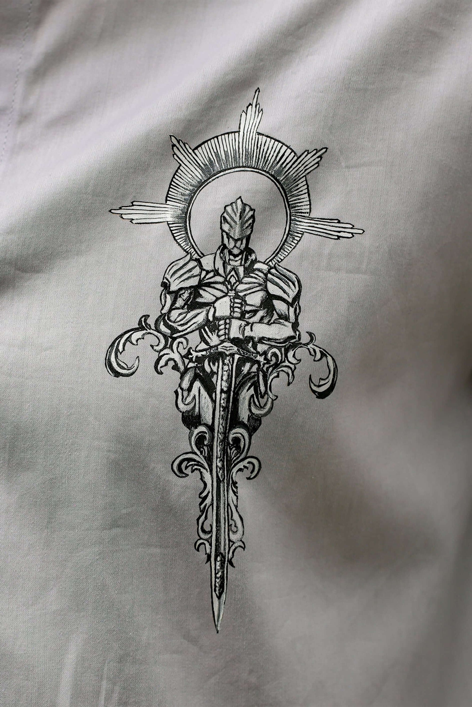The Emperor Grey Handpainted Shirt