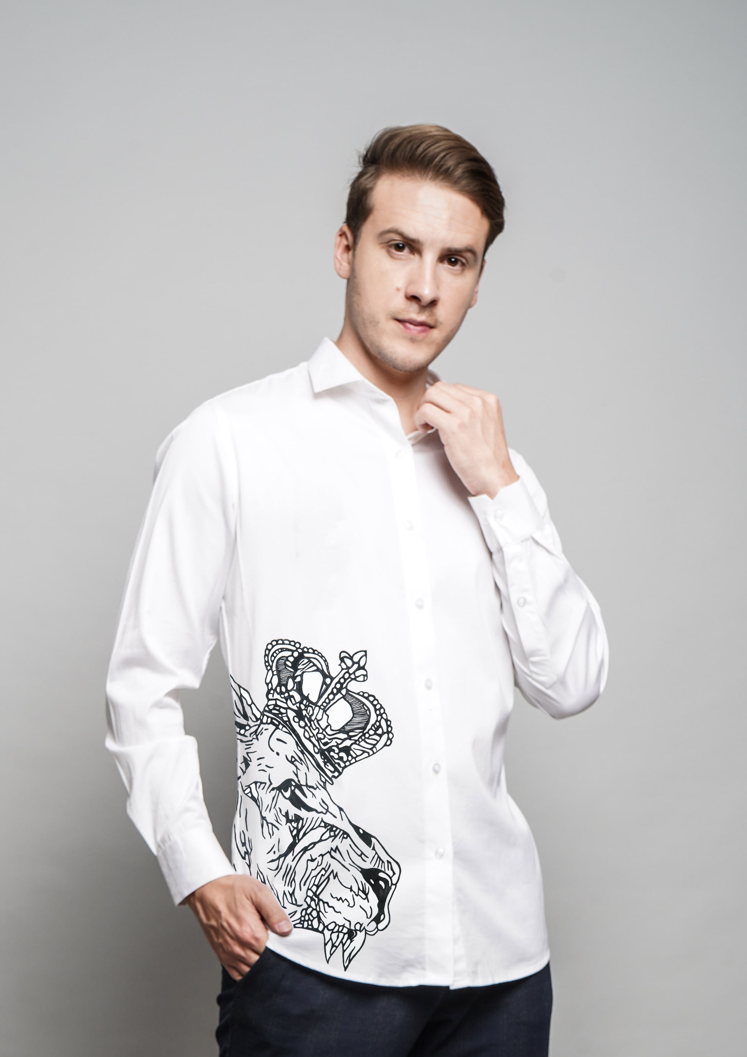 Apex Black Handpainted Shirt