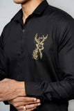 Golden Stag Black Handpainted Shirt
