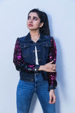 Sequined Sleeves Denim Jacket