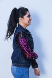Sequined Sleeves Denim Jacket