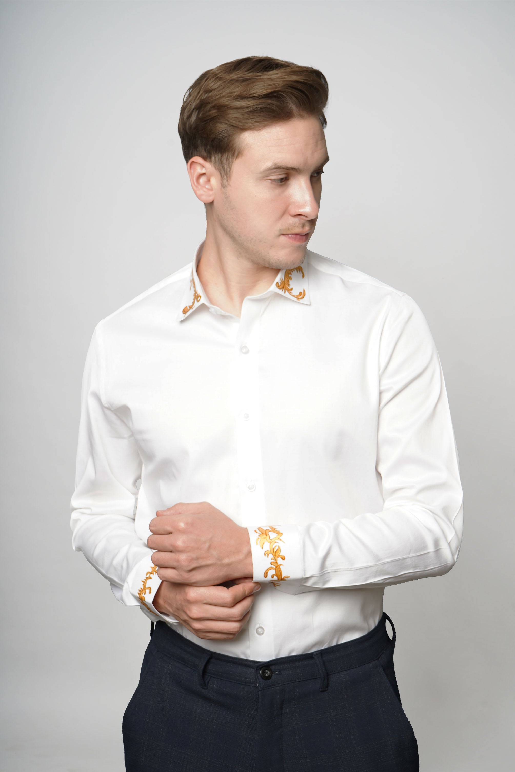 Innocent X White Handpainted Cotton Shirt