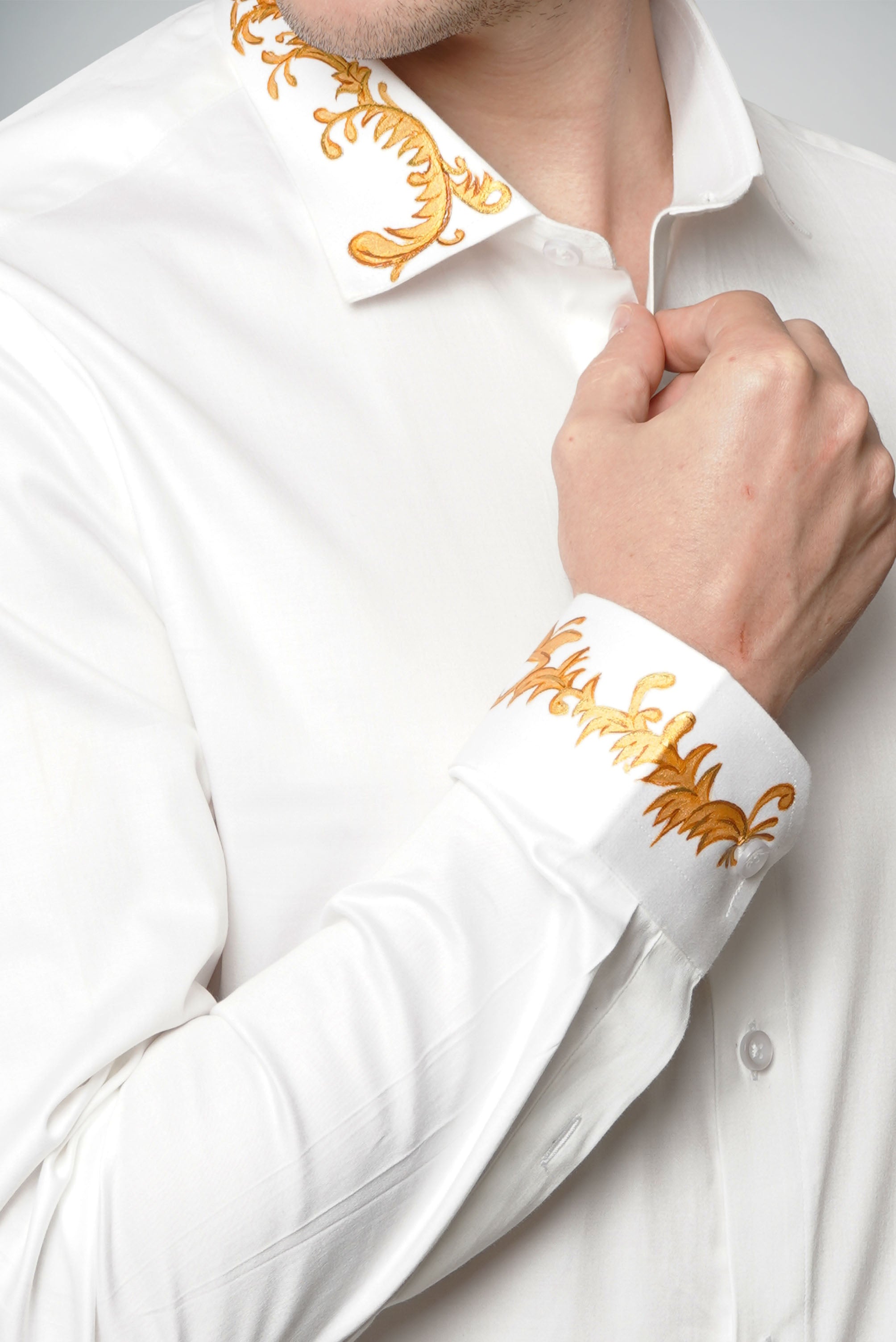 Innocent X White Handpainted Cotton Shirt