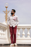Koi Grey Handpainted Shirt