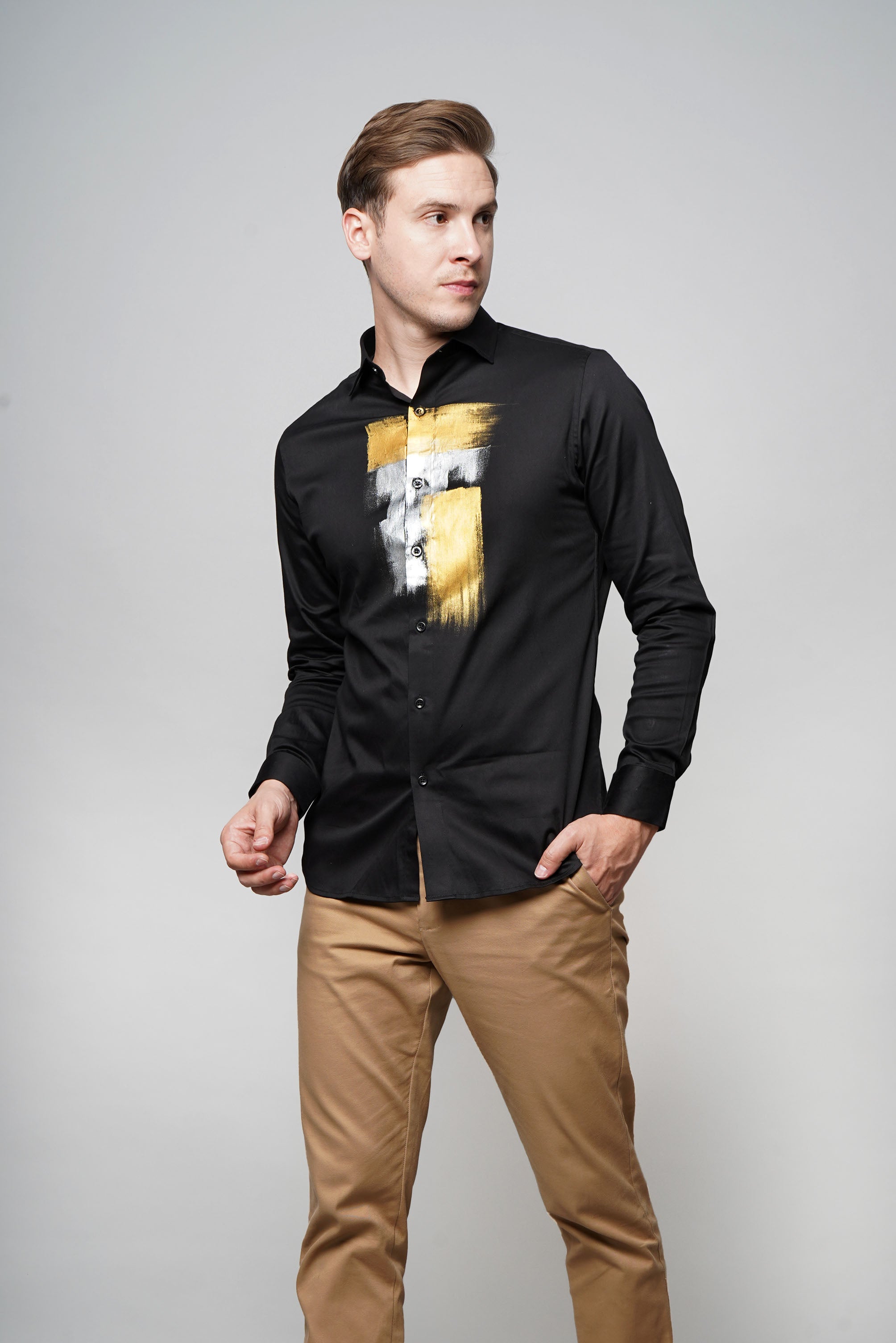 Metal Strokes Handpainted Shirt