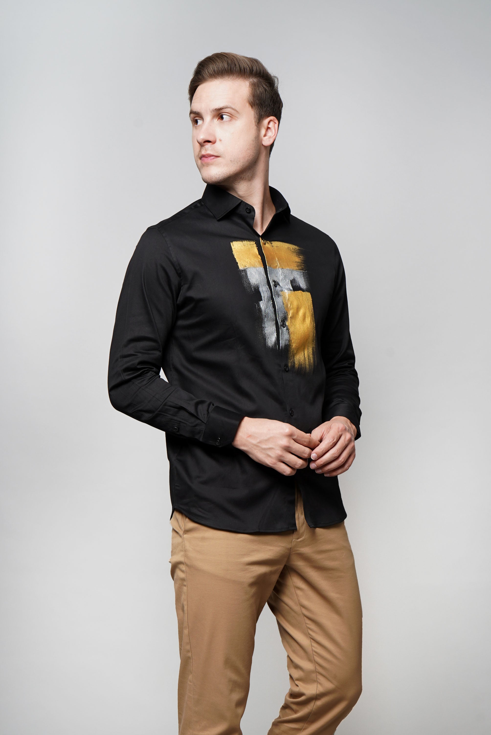 Metal Strokes Handpainted Shirt