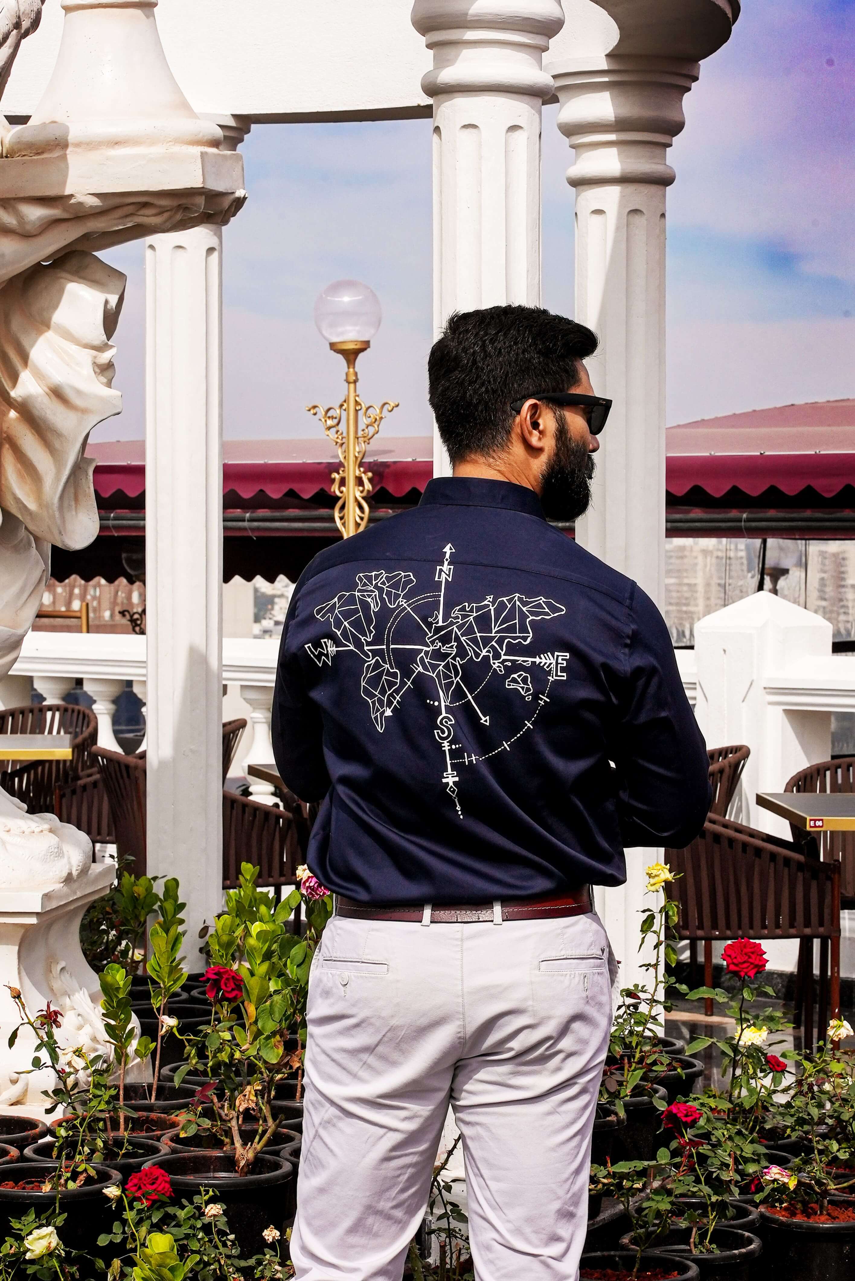 Seafarer Navy Handpainted Shirt