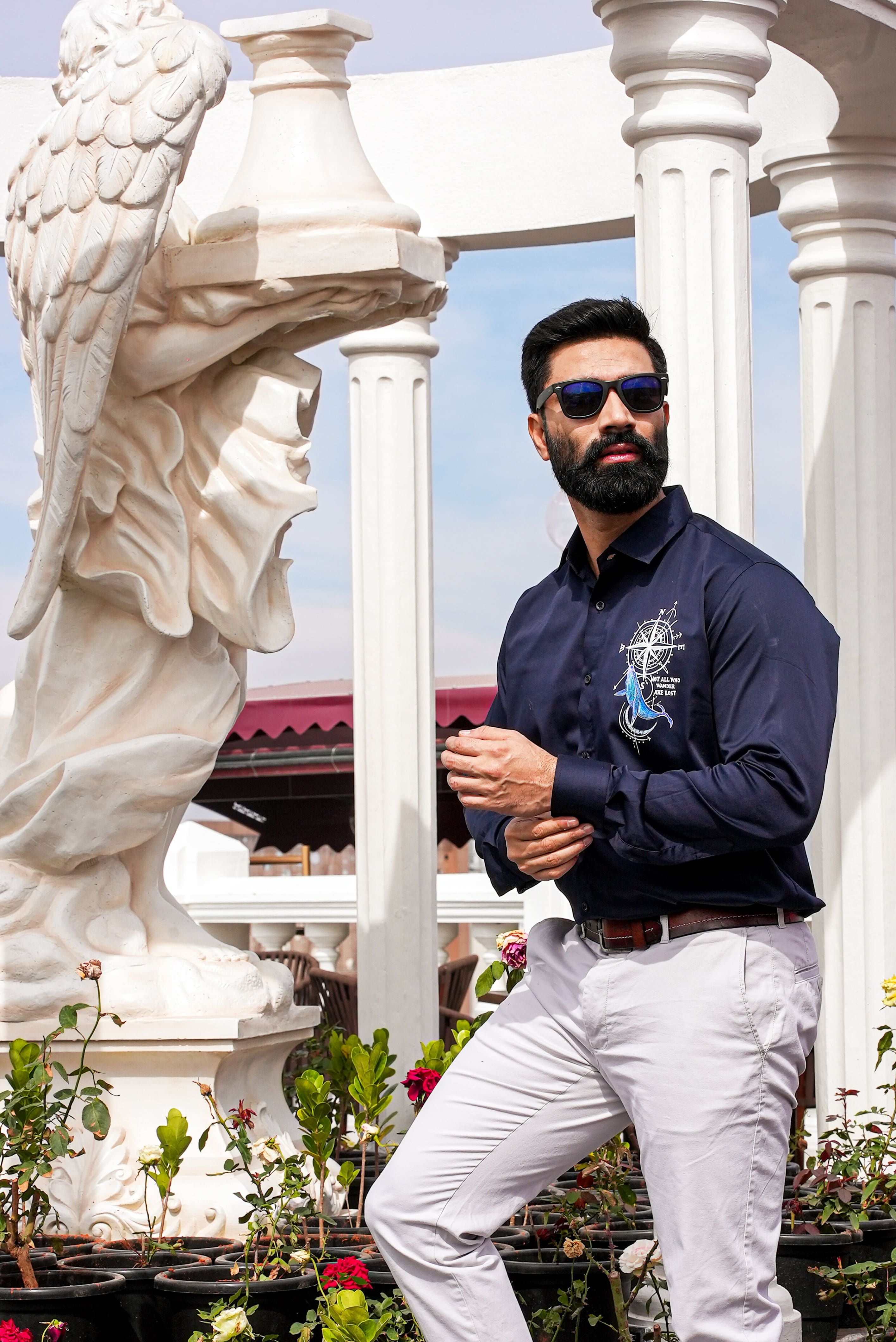 Seafarer Navy Handpainted Shirt