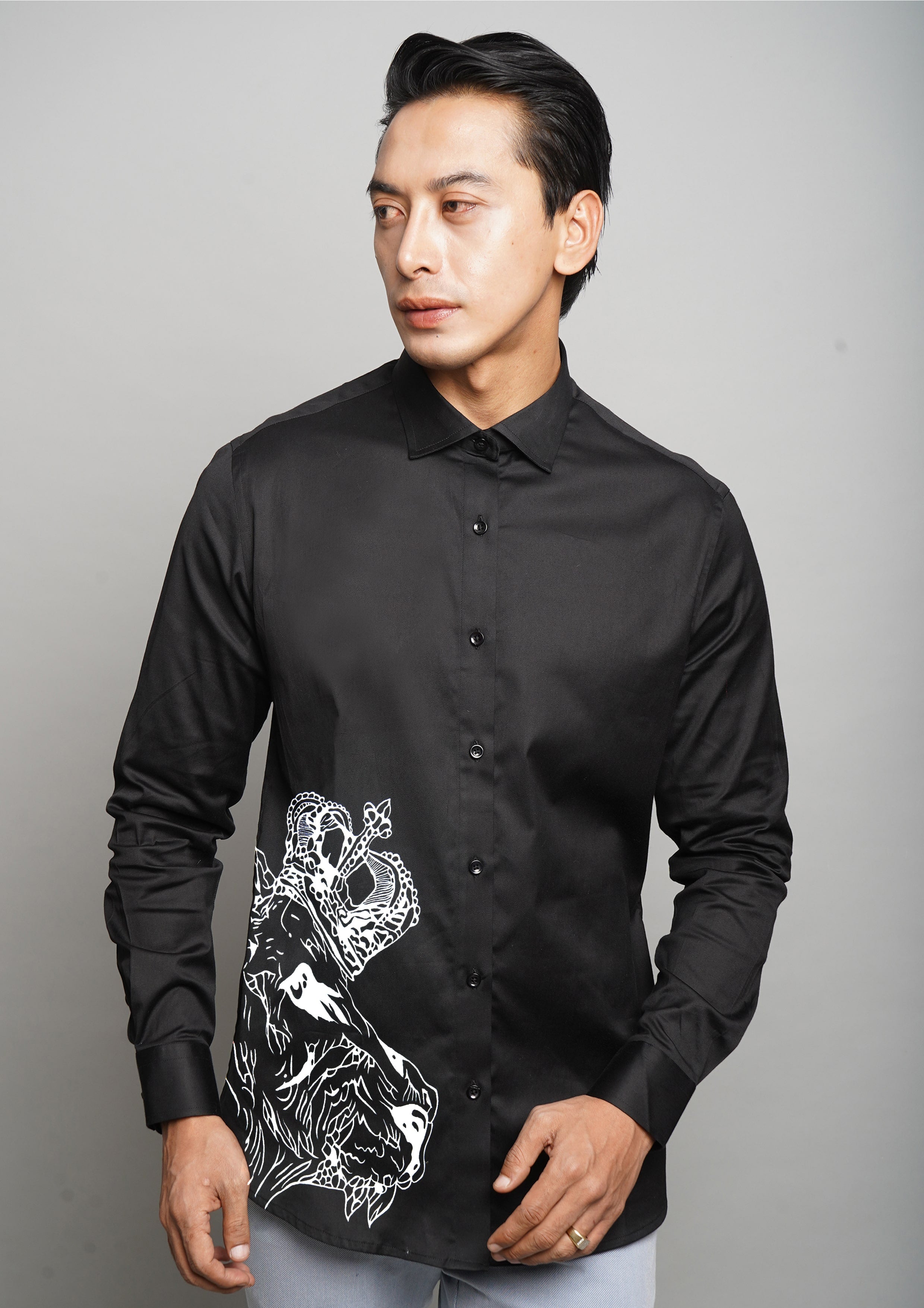 Apex Black Handpainted Shirt