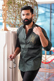 Baazigar Olive Handpainted Shirt