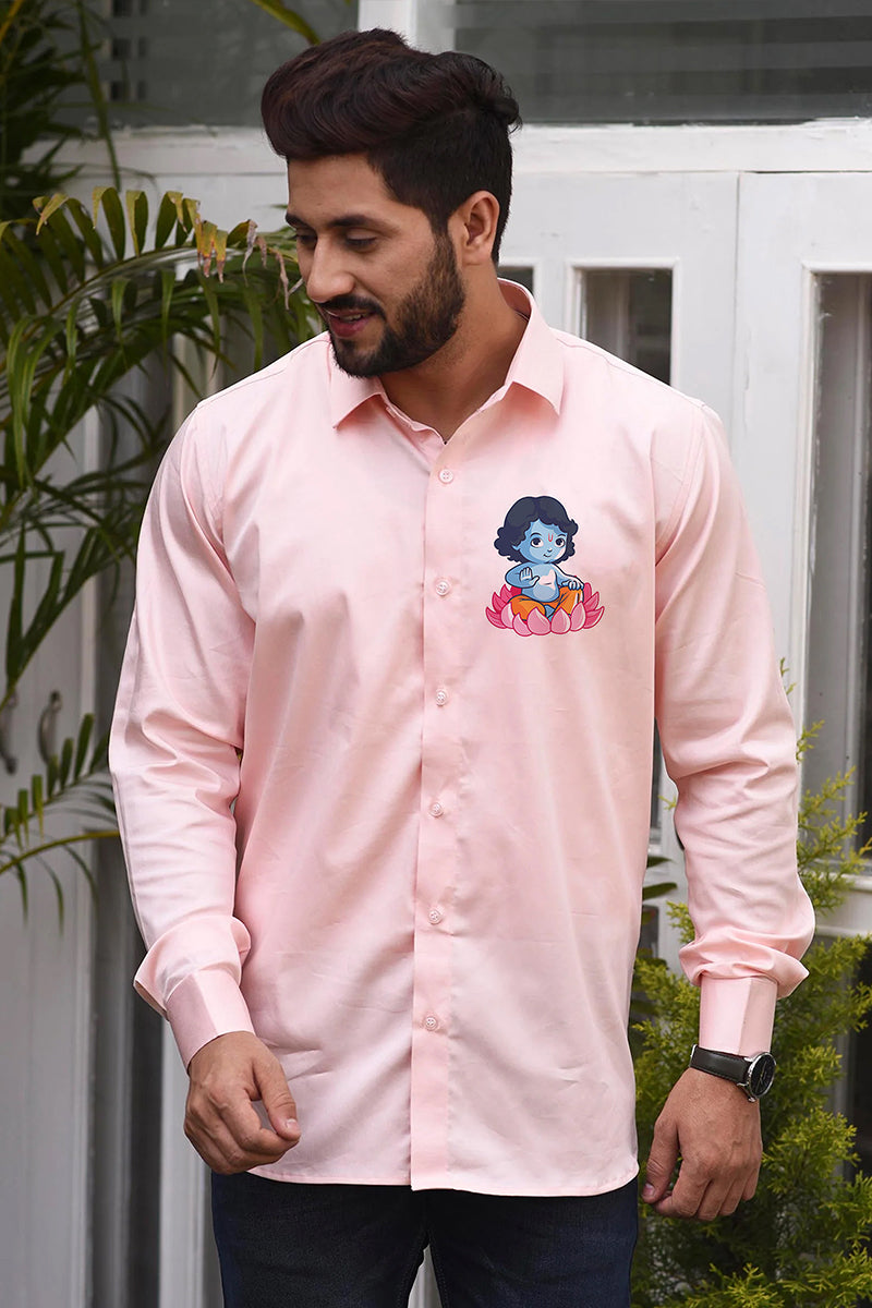Nandlala Peach Pink Handpainted Shirt
