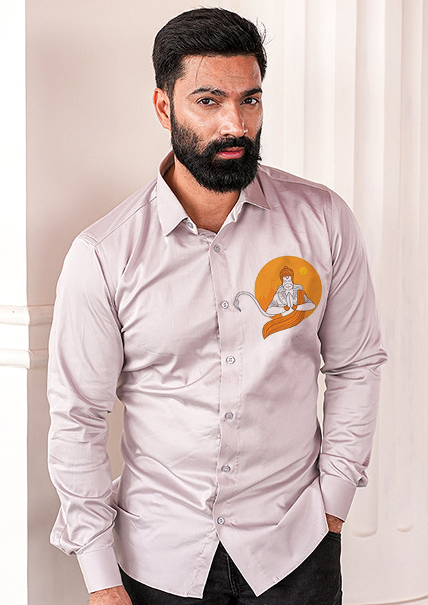 Sankat Mochan Grey Handpainted Shirt