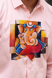 Abstract Vinayaka Peach Handpainted Shirt