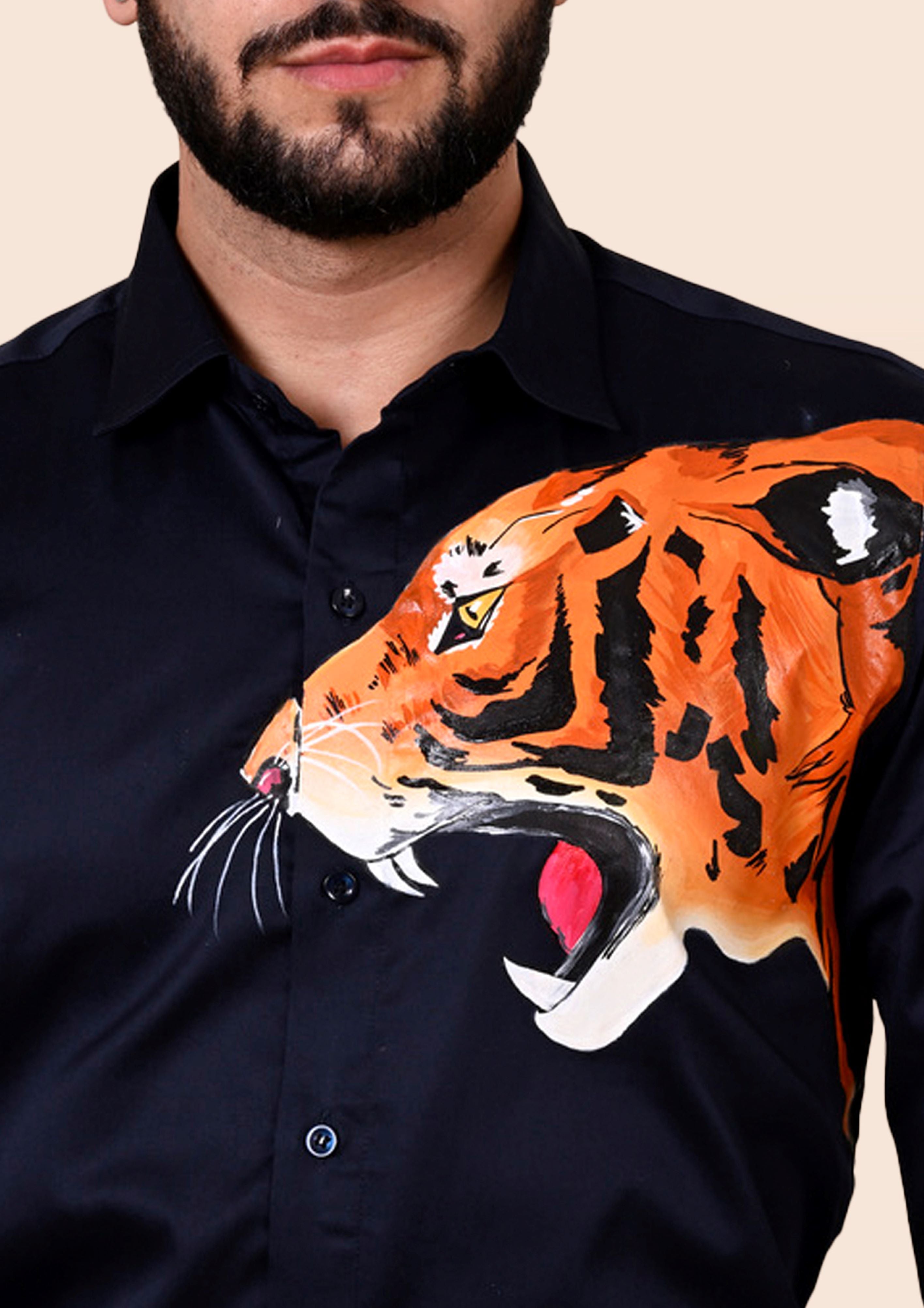 Roaring Tiger Handpainted Shirt
